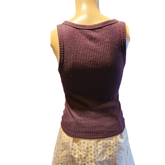 American Eagle Key hole neckline  Ribbed Tank Top - Picture 2 of 2